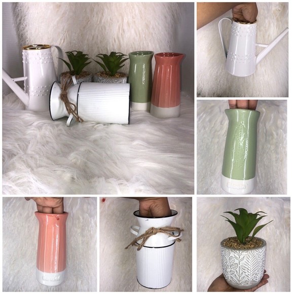 Does not apply Other - Ceramic Vase White Set of 6 - Small Vases for Flowers,  Decor Vases in Bulk,Cute